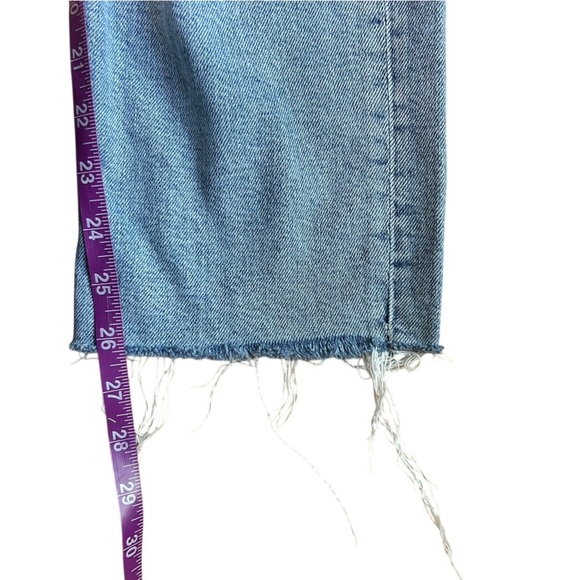 Re/Done Stove Pipe Cropped Jeans Light Wash Raw Hem Size 26 Mid 90s Button Fly - Picture 8 of 13